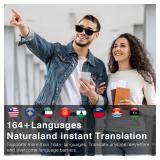 XOOMEER Smart Glasses with AI, Bluetooth 5.3 Translation Glasses with 164+Languages Real-time Translation, Translator Glasses Polarized Lens, Multifunctional Smart Glasses for Men Women
