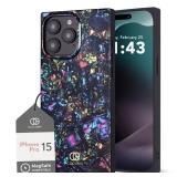 Cocomii - Rectangle Case Compatible with iPhone 15 Pro - Compatible with MagSafe, Opalescent Pearl, Glitter Sparkle, Glossy, Magnetic Phone Case for iPhone 15 Pro 6.1 inch, Abalone