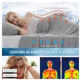 Marchpower Arc-Chill Cooling Blanket for Hot Sleepers - Twin Size, Japanese Cooling Fiber Absorbs Body Heat, Lightweight Soft Cold Blanket for Summer Sleeping