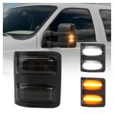 GSOWO LED Sequential Switchback Side Mirror Marker Lights for 2008-2016 F250 F350 F450 F550 Super Duty, 2 pcs LED Sequential Side Mirror Turn Signal Lamps Assembly - Switchback