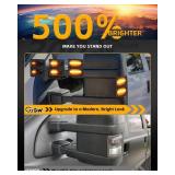 GSOWO LED Sequential Switchback Side Mirror Marker Lights for 2008-2016 F250 F350 F450 F550 Super Duty, 2 pcs LED Sequential Side Mirror Turn Signal Lamps Assembly - Switchback