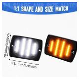 RAGBUSCLE 24-LED Side Marker Light, 56001378, Compatible with Jeep Wrangler YJ with 3157 plug/1157 plug 1987-1995, CH2520111, SL1-28-YJ, Truck Side Marker Turn Signal Light, 2PCS Smoked (Amber+White)