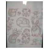 Hopepak Pink Animal Peel and Stick Wallpaper 17.3 x 78.7in