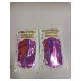 2 Pack Glitter Pink Backdrop, 3.28 FT x 7.05 FT Birthday Party Decorations, Laser Pink Fringe Curtains Foil Streamer Tinsel, Pink Curtains Photo Backdrop Happy Birthday Backdrop