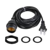 Wire Electric Light Socket Waterproof Plug Light Outdoor Plug Light E26/E27 Socket with Wire Electric Light Socket Temporary Building Lighting Waterproof Socket with Wire Electric 6017 10 ft wire - Re