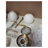 Gold Battery Operated Wall Sconces Set of 2, Rechargeable Wireless Wall Lights with Milky White Frosted Glass Shade, 12 RGB and 3CCT Dimmable, Wall Lamps with Remote for Bedroom Living Room Hallway - 