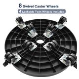 NOAMOO 20 Inch Plant Caddy with Wheels Outdoor Indoor, Extra Large Rolling Plant Stand for 600lb Heavy Duty Flower Pots, Round Plant Rollers Lockable Potted Planter Dolly, Black - Retail: $34