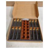 Coffee Espresso Bean Storage Tubes Set 12pcs 60ml Airtight Glass Single Bean Coffee Storage Tube with Bamboo Lids & Walnut 12-Slot Stand, Espresso Container with Funnel & Labels for Barista