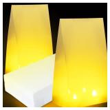 Honeydak 24 Pcs White Plastic Luminaria Bags 15" x 9" x 25" Waterproof Luminaria Bags Candle Lantern Bag for Christmas Weddings Birthday Party Holiday Decoration Use