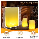 Honeydak 24 Pcs White Plastic Luminaria Bags 15" x 9" x 25" Waterproof Luminaria Bags Candle Lantern Bag for Christmas Weddings Birthday Party Holiday Decoration Use