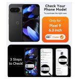 CANSHN Magnetic for Google Pixel 9 Case(6.3") with Durable Metal Stand, Upgraded [Full Camera Protection] Translucent Matte Back, Hard Case Cover, Black