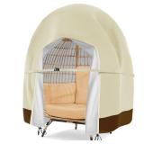 Patio Egg Chair Cover Double Wicker Egg Chair Covers for Outdoor Furniture Egg Swing Loveseat Cover Waterproof 420D Patio Chair Cover 91x80 inches (Beige)