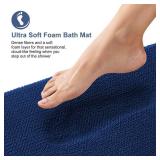 OLANLY Thick Memory Foam Bath Mat Rug 24x16, Extra Soft Absorbent Bathroom Rug, Quick Dry Bath Mats, Non-Slip, Machine Washable Carpet for Bathroom, Tub and Shower, Home Decor Accessories, Navy