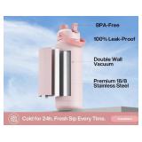 POWCAN 32 oz Insulated Water Bottle with 2-in-1 Straw and Spout Lid, Keep Cold 24H, Leak-Proof, BPA-Free, Double Wall Stainless Steel Water Bottle for Sports, Gym, Travel, and School (Cotton Candy)