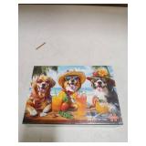 Ciavotie 100 Piece Puzzles for Kids Ages 6-8, Dogs Summer Sips Jigsaw Puzzle, Educational Puzzle for Kids & Adults, 100 Piece Puzzles for Adults Large Piece for Seniors 15x11 in