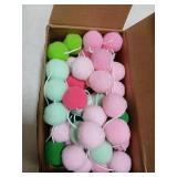 Mindsoft 3 Pcs Pink and Green Felt Garland Witch Party Decorations Pompom Ball Garland 8.2 ft Princess and Witch Banner with 24 Pompom Balls Ornaments for Birthday Party Decoration