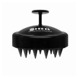 HEETA Scalp Massager Hair Growth, Soft Silicone Scalp Scrubber Shampoo Brush for Exfoliation, Dandruff Removal Head Massage Stress Relax, Wet & Dry Use for Thick Thin Curly Hair Care, Whole Black