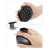 HEETA Scalp Massager Hair Growth, Soft Silicone Scalp Scrubber Shampoo Brush for Exfoliation, Dandruff Removal Head Massage Stress Relax, Wet & Dry Use for Thick Thin Curly Hair Care, Whole Black