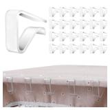 24 Pieces Clear Tablecloth Clips, Durable Plastic Table Cover Holders, Windproof Transparent Clamps for Securing Tablecloths Indoor Outdoor Party, Wedding, Christmas Event, Picnic, Camping (24, Large)