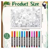 Mindsoft Coloring Craft Coloring Pillowcase Pillow Covers with 12 Pcs Markers Pens for Decoration Supplies Craft, 28.7 x 19.7 Inch (Butterfly)