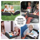 COOLBEBE Kids Travel Tray for Toddler Car Seat, Travel Tray for Airplane, Toddler Car Seat Lap Tray, Carseat Table Tray for Kids Travel Activities (Black -2PCS)
