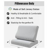 Replacement Pillow Case for Memory Foam Neck Pillow,Zippered Pillow Cover,Soft Cotton Pillow Protector for Cervical Pillow,Latex Pillow