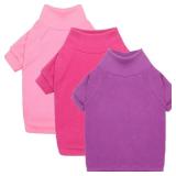 3 Pack Dog Sweaters for Large Dogs, Fleece Dog Sweater Large Pet Clothes Turtleneck Soft Warm Sweatshirt Boy Girl Pet(Pink+Hotpink+Purple,XL)