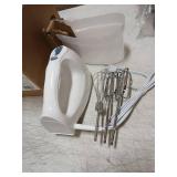 Hamilton Beach 6-Speed Electric Hand Mixer with Whisk, Traditional Beaters, Snap-On Storage Case, 250 Watts, White Tested Powers On