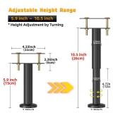 Wlrrcwdttc 4 Pcs Adjustable Height Bed Support Legs 5.9-10.5 inch, Bed Frame Center Support Legs for Bed Frame/Bed Center Slat/Furniture,Heavy Duty Metal Bed Replacement Legs Bed Slats Support Legs