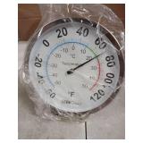 5" Indoor Outdoor Thermometer - Analog Thermometer gauges for Temperature Updated, Round Dial Metal Wall Thermometers Large Numbers for Home, Patio, Room, Greenhouse, Garage, Decorative