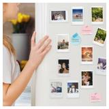 JUOIFIP 10 Pack Acrylic Polaroid Refrigerator Magnet Picture Frames, Clear Mini Frames for Instant Photos, 2.36 x 3.54 Inch Magnetic Instax Frame for Refrigerator Display