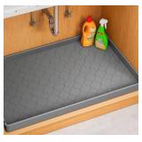 Jin&Bao Waterproof Under Sink Mat 34" x 22", Thick Silicone Mat Cabinet Protector for Kitchen and Bathroom, Shelf Liner, Home Organizer and Storage, Multipurpose Tray for Gadgets and Essentials