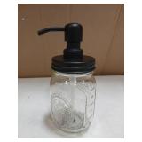 Mason Jar Soap Dispenser with Black Pump