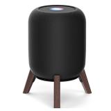 Yibracki Table Wood Stand for HomePod 2nd Gen Speaker with Dust-Proof Cover, Anti-Slip Wooden Desktop Speaker Stand Compatible with Homepod 2 Wood Tripod Holder with Sturdy Metal Frame, Black