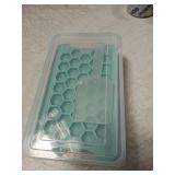 Mini Ice Cube Tray for Freezer: Small Plastic Ice Cubes Trays for Freezer with Box - Easy Release Stackable Mini Ice Cube Maker - Nugget Ice Trays for Freezer with Ice Container