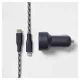 6' Lightning to USB-C Power Delivery Car Charging Kit - heyday Dusk Blue
