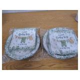 Kilyparty 40pcs Greenery Gender Reveal Baby Shower Supplies Party Boho Greency Party Decorations Tableware Set Dessert Plates Napkins for 20 Guests (Green) 2 Pack