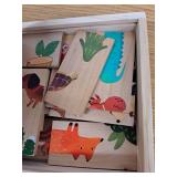 Wooden Puzzles for Toddlers Toddler Puzzles â Montessori Animal Toy Puzzle for Toddlers 3-5 Year Old  Wood Toy Learning Realistic Animals for Boy and Girl(Domino Shape)