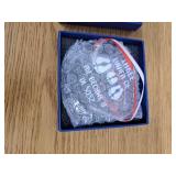 Babyâs First Christmas Ornament 2025 Glass Ornaments for Christmas Tree Decoration - Family of Three Ornament Gifts for New Parents, New Mom Dad Gift, Christmas Tree Decoration Keepsake 2 Pack