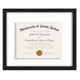 Americanflat 12.5x15 Diploma Frame with Shatter-Resistant Glass - Floating Frame with Engineered Wood - Signature Float Collection - Picture Frame for