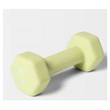 Dumbbell 6lbs Lime - All In Motion: PVC Coated, Iron Filled, Single Weight