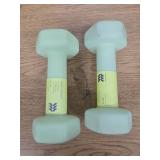 Dumbbell 6lbs Lime - All In Motion: PVC Coated, Iron Filled, Single Weight