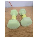 Dumbbell 6lbs Lime - All In Motion: PVC Coated, Iron Filled, Single Weight