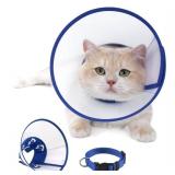 Cat Cone Recovery Collar, Adjustable Elizabethan Collar for Cats to Stop Licking After Surgery, Soft Comfortable Pet Cone for Neck 7.5''-9.0''