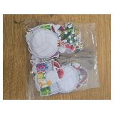 24Pcs Wooden Christmas Volleyball Ornaments, Xmas Hanging Pendant Decorations