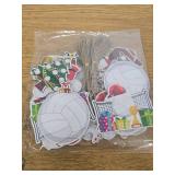 24Pcs Wooden Christmas Volleyball Ornaments, Xmas Hanging Pendant Decorations