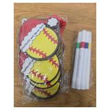 15pcs Wooden Softball Ornament for Christmas Tree