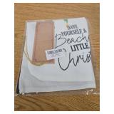 Funny Christmas Stocking, 'Have Yourself A Beach Little Christmas' with Burgundy Buffalo Plaid Trim