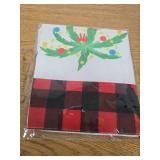 Funny Christmas Stocking, 'Have Yourself A Beach Little Christmas' with Burgundy Buffalo Plaid Trim