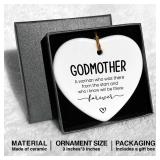 Godmother Ornaments Keepsake Gifts from Goddaughter Godson Godchild, A Women Who was There from The Start, Birthday Christmas Mother's Day Pregnancy Announcement Plaque Sign Gifts for Godmother to Be